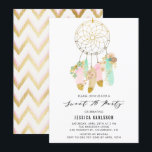 Pastel Dreamcatcher Faux Gold Foil Sweet 16 Party Kaart<br><div class="desc">Vier het verjaardagsmeisje met deze heldere,  sprankelende en kleurrijke zoete 16 feestuitnodiging. Deze trendy lieve zestien uitnodiging beschikt over roze en mint waterverf droomvanger met bloemen en gouden folie accenten en roze en gouden folie chevron patroon.</div>