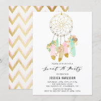 Pastel Dreamcatcher Faux Gold Foil Sweet 16 Party