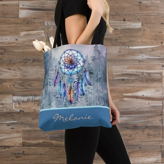 Pastel Dreamcatcher Waterverf Monogram Tote Bag