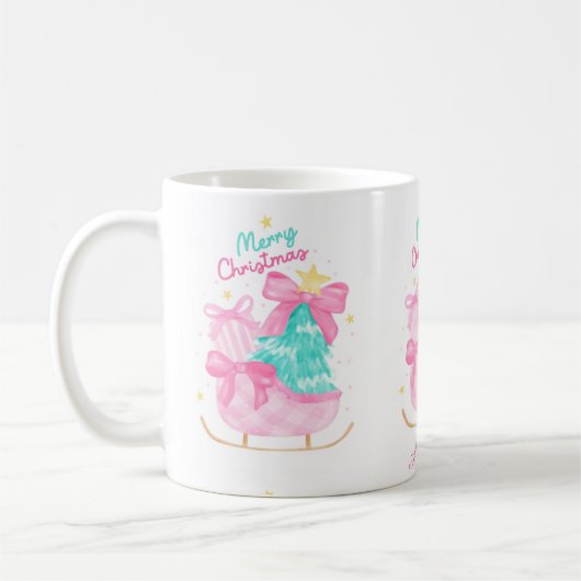 pastel dreams blue,pink and yellow sleigh gift koffiemok (Links)