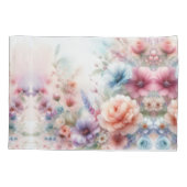 Pastel Dreamscape Waterverf Floral Kussensloop (Achterkant)