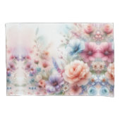 Pastel Dreamscape Waterverf Floral Kussensloop (Voorkant)