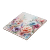 Pastel Dreamscape Waterverf Floral Tegeltje (Zijkant)