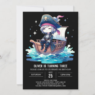 Pastel Dreamy Pirate Verjaardag Kaart