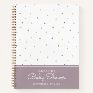 Pastel Driehoek Doodle Baby shower Gastenboek Notitieboek