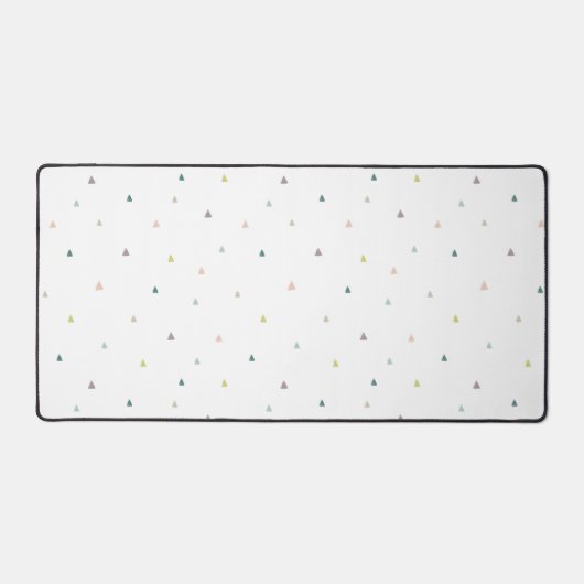 Pastel Driehoek Doodle Patroon Bureaumat (Voorkant)