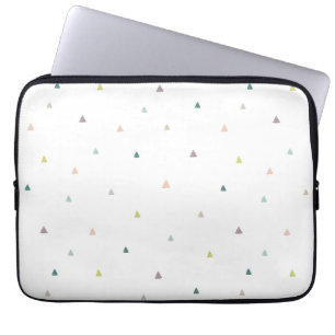 Pastel Driehoek Doodle Patroon Laptop Sleeve
