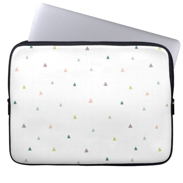 Pastel Driehoek Doodle Patroon Laptop Sleeve (Voorkant)