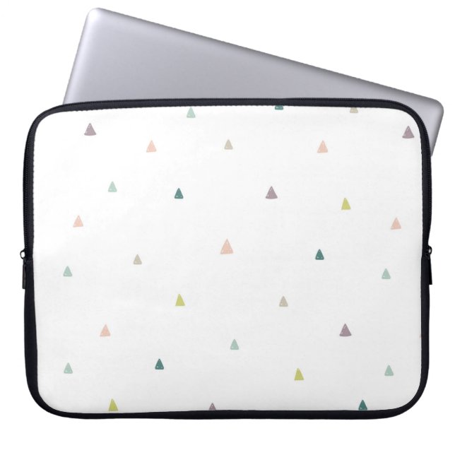 Pastel Driehoek Doodle Patroon Laptop Sleeve (Voorkant)
