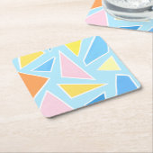 Pastel driehoeken op Bord blauw Kartonnen Onderzetters (Schuin)