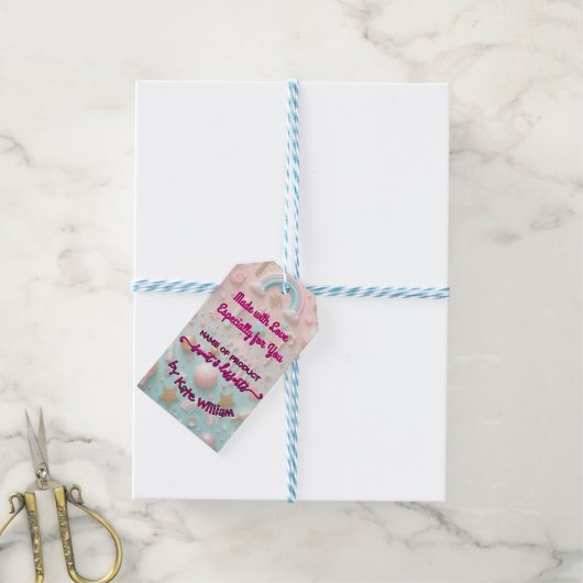 Pastel Drip Cookie en Dessert Verpakking Cadeaulabel (Met Touw)