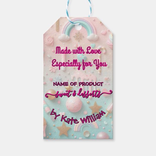 Pastel Drip Cookie en Dessert Verpakking Cadeaulabel (Voorkant)