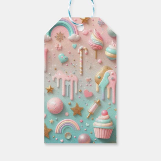 Pastel Drip Cookie en Dessert Verpakking Cadeaulabel (Achterkant)