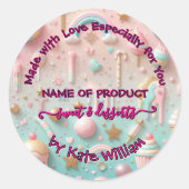 Pastel Drip Cookie en Dessert Verpakking Stickers (Voorkant)