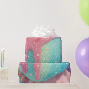 Pastel Drip Kawaii Snoep Karakter Kunst Cadeaupapier