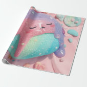 Pastel Drip Kawaii Snoep Karakter Kunst Cadeaupapier (Uitgerold)