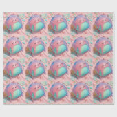Pastel Drip Kawaii Snoep Karakter Kunst Cadeaupapier (Vlak)