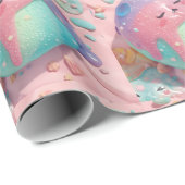 Pastel Drip Kawaii Snoep Karakter Kunst Cadeaupapier (Rol Hoek)