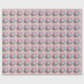 Pastel Drip Kawaii Snoep Karakter Kunst Cadeaupapier (Vlak)