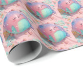 Pastel Drip Kawaii Snoep Karakter Kunst Cadeaupapier (Rol Hoek)