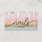 Pastel Drip nagelsalon Manicurist Klantenkaartje (Voorkant)