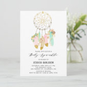 Pastel drocatcher Faux Gold Foil Baby Sprinkle Kaart (Staand voorkant)