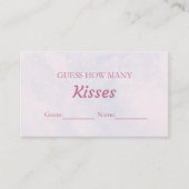 Pastel dromerig raden hoeveel kisses bruids spel informatiekaartje (Voorkant)