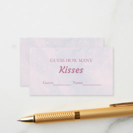 Pastel dromerig raden hoeveel kisses bruids spel informatiekaartje