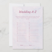 Pastel dromerige bruiloft A-Z Vrijgezellenfeest sp Kaart (Voorkant)