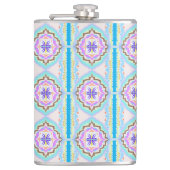 Pastel Droom Boho Geometrische Kaleidoscoop Heupfles (Voorkant)