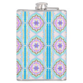 Pastel Droom Boho Geometrische Kaleidoscoop Heupfles (Achterkant)