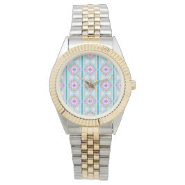 Pastel Droom Boho Geometrische Kaleidoscoop Horloge