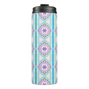 Pastel Droom Boho Geometrische Kaleidoscoop Thermosbeker