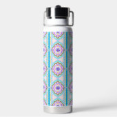 Pastel Droom Boho Geometrische Kaleidoscoop Waterfles (Achterkant)