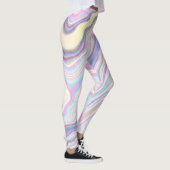 Pastel Droom Marmeren Golven Leggings (Rechts)