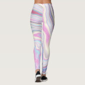 Pastel Droom Marmeren Golven Leggings (Achterkant)