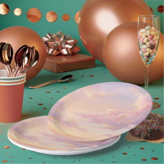 Pastel Droom: moderne luchtstudie in renaissancest Papieren Bordje (Multi)