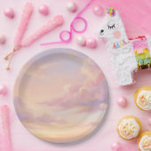 Pastel Droom: moderne luchtstudie in renaissancest Papieren Bordje (Feest)