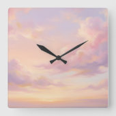 Pastel Droom: moderne luchtstudie in renaissancest Vierkante Klok (Voorkant)