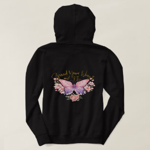 Pastel Droom Vlinder Fleece Esthetische Bloemen Hoodie