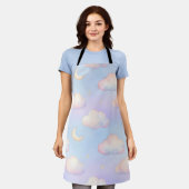 Pastel Droom Wolken Sikkelmaan Patroon Schort (Gedragen)