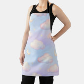 Pastel Droom Wolken Sikkelmaan Patroon Schort (Insitu)