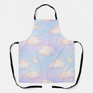 Pastel Droom Wolken Sikkelmaan Patroon Schort