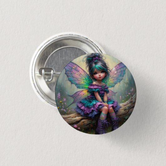 Pastel Droomfee Ronde Button 3,2 Cm (Voorkant /achterkant)