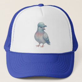 Pastel Duif met een T-shirt – Waterverf Kunstwerk Trucker Pet