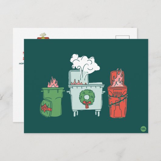 Pastel Dumpster Fire Holiday Briefkaart (Voorkant / Achterkant)
