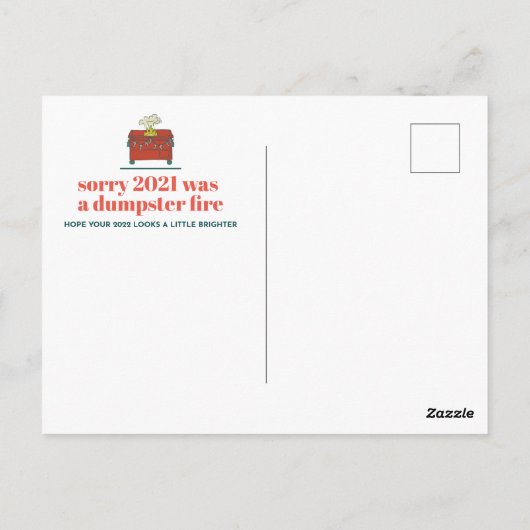 Pastel Dumpster Fire Holiday Briefkaart (Achterkant)