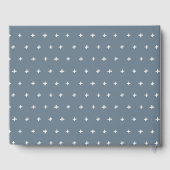 Pastel Dusky Blue Floral Wreath Weddenschap Monogr Gastenboek (Achterkant)
