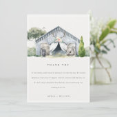 Pastel Dusky Rustic Barnyard Boerderij Theme Wedde Bedankkaart (Staand voorkant)