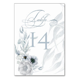Pastel Dusty Blue Cream Waterverf Floral Kaart